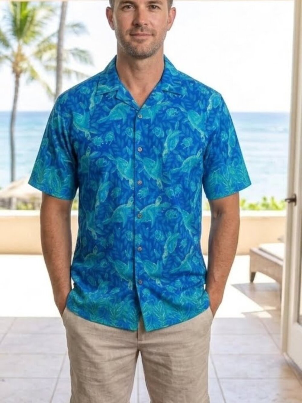 Rainbow Jo Aloha Shirt Sea Tukrtles Design